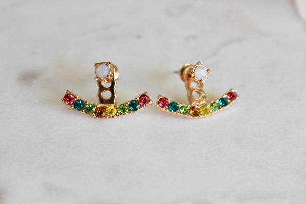 Aves Rainbow Ear Jacket Earrings