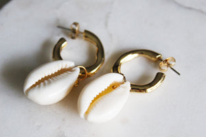 Lucia Cowrie Shell Earrings