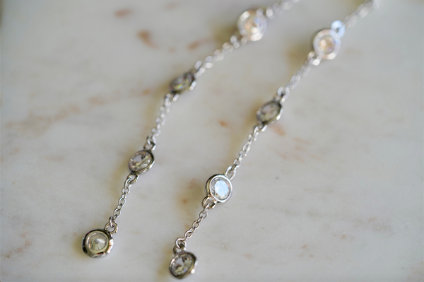Marie Linear Stone Drop Earrings
