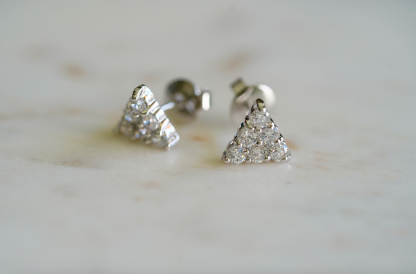 Maxine Pavé Triangle Stud Earrings