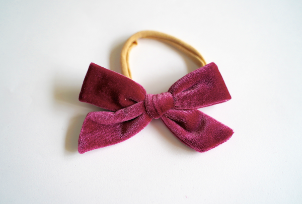 Velvet Skinny Bow Baby Headband