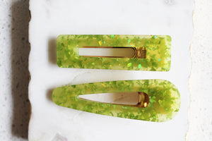 Green Glitter Clip