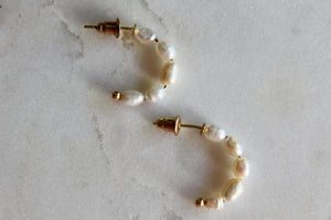 Mandi Pearl Hoop Earrings