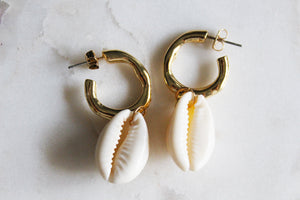 Lucia Cowrie Shell Earrings