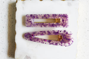 Purple Glitter Clip Set