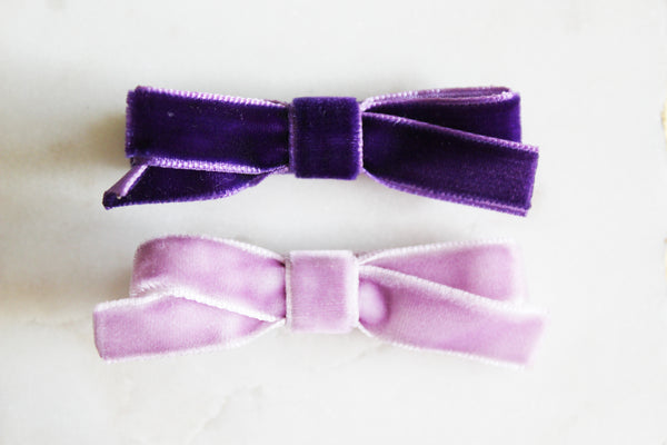 Purple Velvet Bow Set