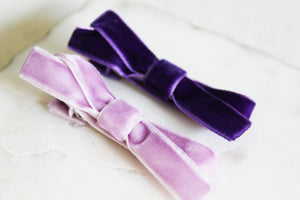 Purple Velvet Bow Set