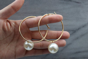 Rya Pearl Hoop Earrings