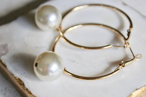 Rya Pearl Hoop Earrings