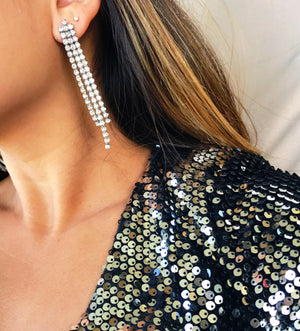 Serena Rhinestone Drop Earrings